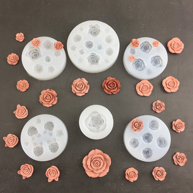 Candle Making Items - Cetakan silikon daun bunga mawar 3D