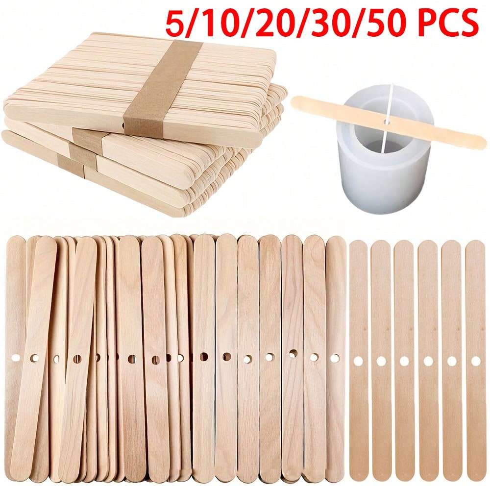 Candle Making Diy Kit - 5/10/20/30/50pcs Penyangga Sumbu Lilin Kayu 1