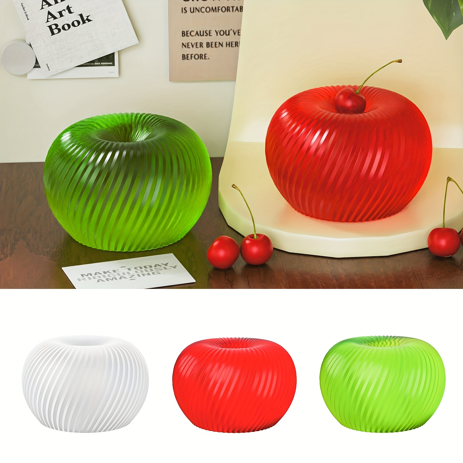 Candle Making Items - Cetakan silikon berbentuk apel merah yang